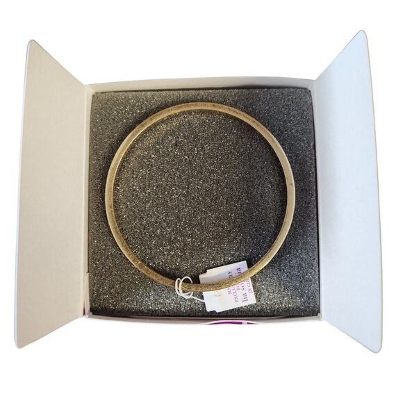 Lia Sophia Adari Bangle Bracelet Matte Gold Clear Cut Rhinestones Large NIB - Picture 6 of 8